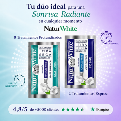 NaturWhite™ - Tiras Dentales Blanqueadoras